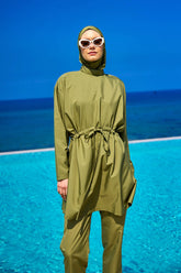 Andalus by Marina │ Modest Swimwear Set 3-Piece Olive Green - A2502-5